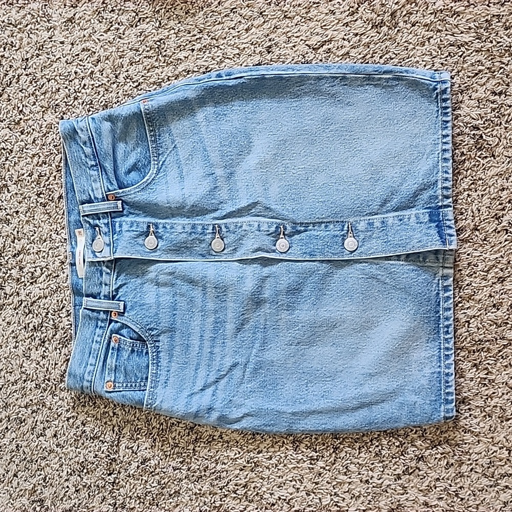 Levi jean button up mom skirt